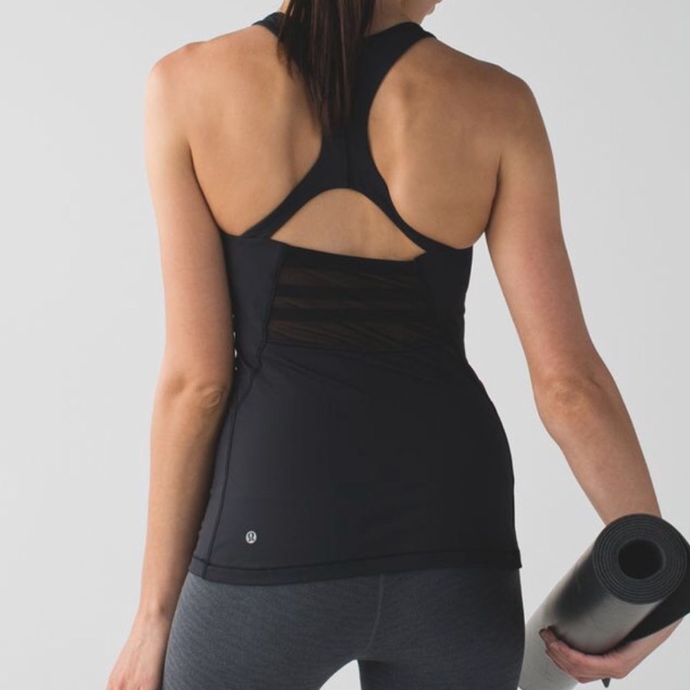 Lululemon Mesh With Me Tank size 6 BLACK